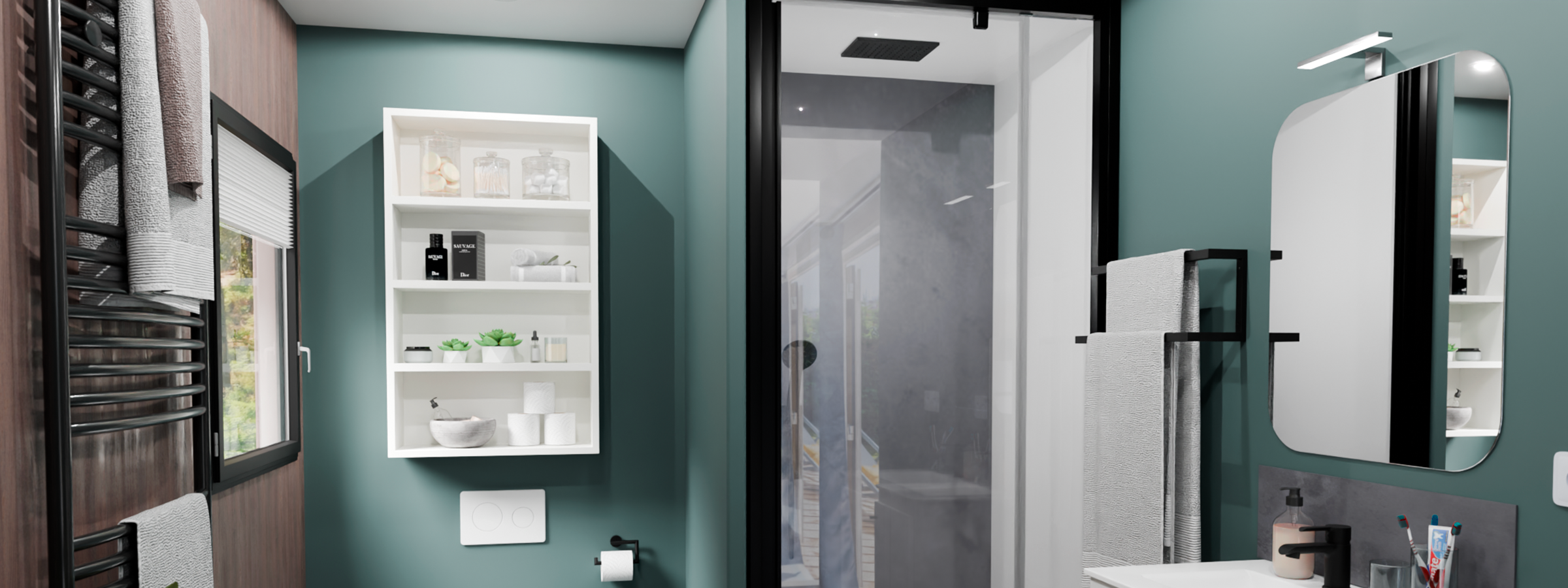 Cabines de douche 100 cm x 80 cm